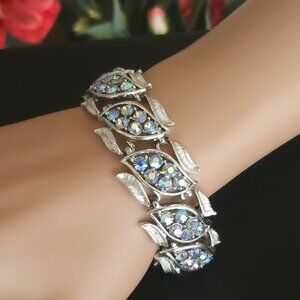 Vintage Coro Blue AB Rhinestone Bracelet